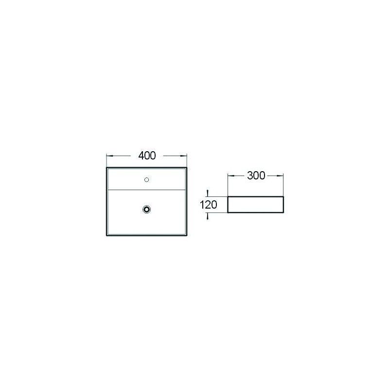 Mexen Mini lavabo sobre encimera 40 x 30 cm, blanco - 21094000