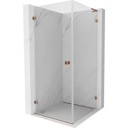 Mexen Lunar-B L Hinged Shower Enclosure Left 100 x 100 cm, Transparent, Rose Gold - 832L-100-100-60-00-L