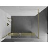 Mexen Kioto+ Duschwand mit Ablage Walk-in 90 x 200 cm, Spiegel, Gold - 800-090-121-50-50