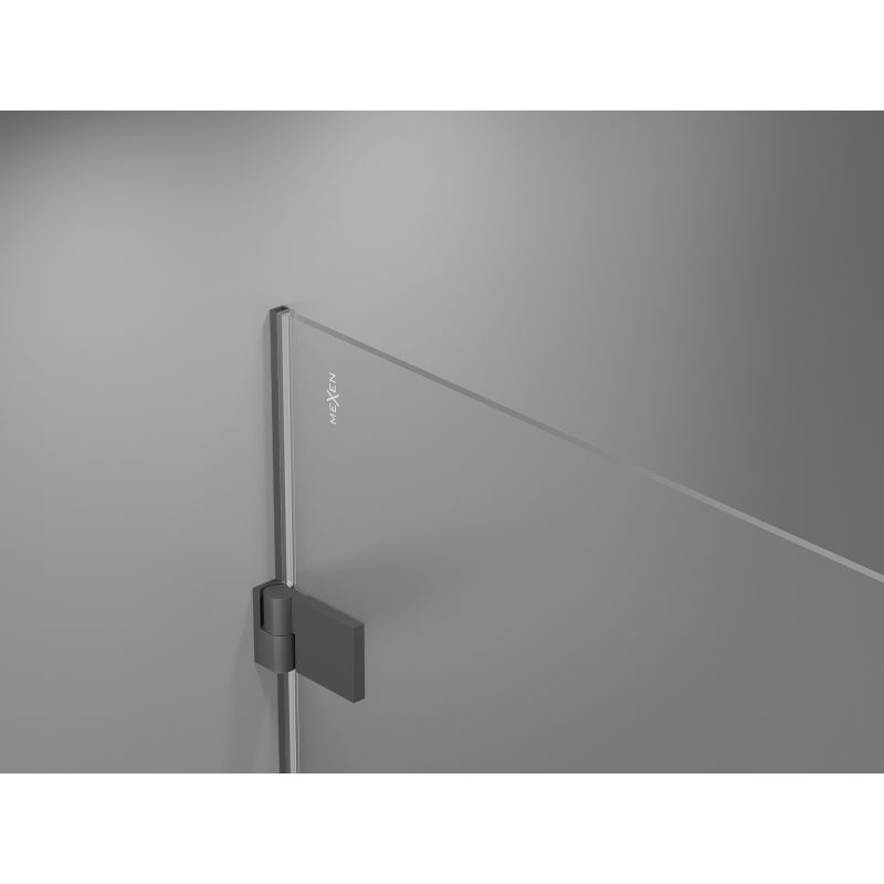 Mexen Lunar-B Duo cabina doccia a battente 100 x 90 cm, trasparente, gun metal - 832-100L-090P-95-00