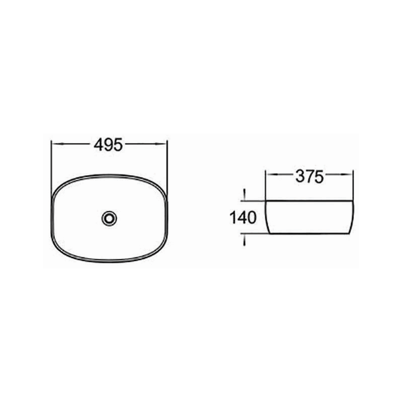 Mexen Editta ovanpåliggande handfat 49 x 37 cm, grå sten - 21384962