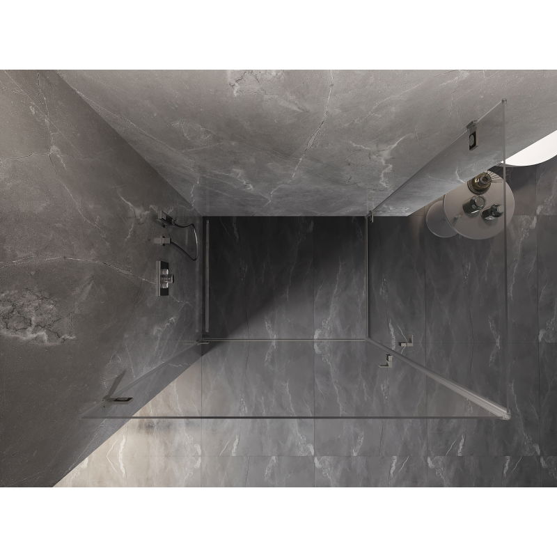 Mexen Lunar-B Duo cabine de duche de abrir 75 x 70 cm, transparente, níquel escovado - 832-075L-070P-97-00