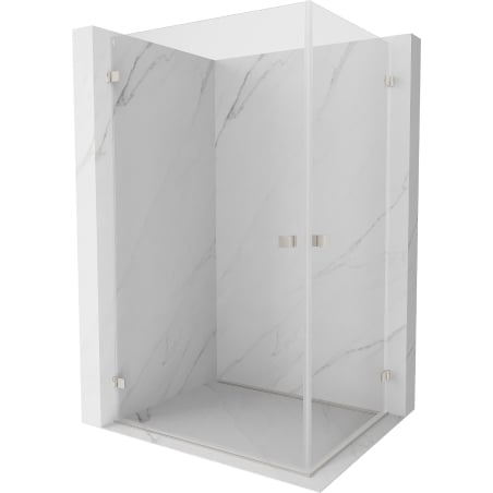 Mexen Lunar-B Duo cabine de douche pivotante 85 x 75 cm, transparent, nickel brossé - 832-085L-075P-97-00