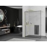 Mexen Kioto+ ścianka prysznicowa z półką Walk-in 80 x 200 cm, czarna ramka, złota - 800-080-121-50-70