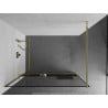 Mexen Kioto+ ścianka prysznicowa z półką Walk-in 80 x 200 cm, czarna ramka, złota - 800-080-121-50-70
