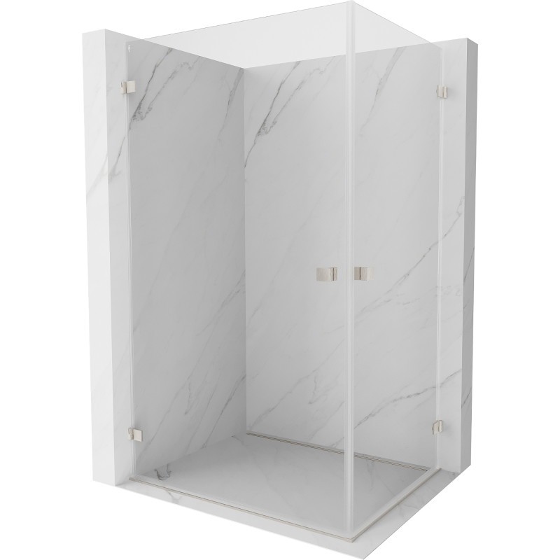 Mexen Lunar-B Duo avanev dušinurk 90 x 85 cm, läbipaistev, harjatud nikkel - 832-090L-085P-97-00
