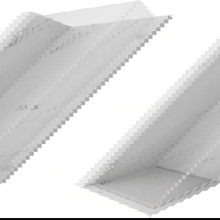 Mexen Lunar-B Ντουό καμπίνα ντους ανοιγόμενη 90 x 85 cm, διαφανής, βουρτσισμένο