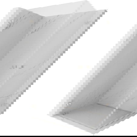 Mexen Lunar-B Duo draaideur douchecabine 100 x 85 cm, transparant, geborsteld nikkel - 832-100L-085P-97-00