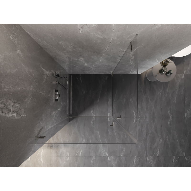 Mexen Lunar-B Duo atverama dušas kabīne 90 x 90 cm, caurspīdīga, matēts niķelis - 832-090L-090P-97-00