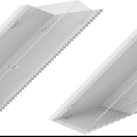 Mexen Lunar-B Duo cabina doccia battente 90 x 90 cm, trasparente, nichel spazzolato - 832-090L-090P-97-00