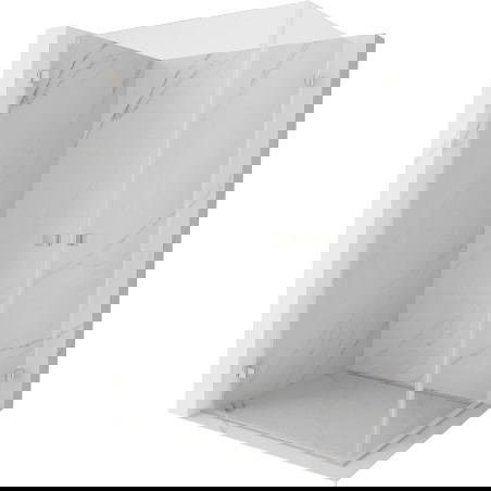 Mexen Lunar-B Duo pregibna tuš kabina 95 x 90 cm, prosojna, brušeni nikel - 832-095L-090P-97-00