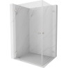 Mexen Lunar-B Duo kutna tuš kabina s preklopnim vratima 95 x 90 cm, prozirna, brušeni nikal - 832-095L-090P-97-00
