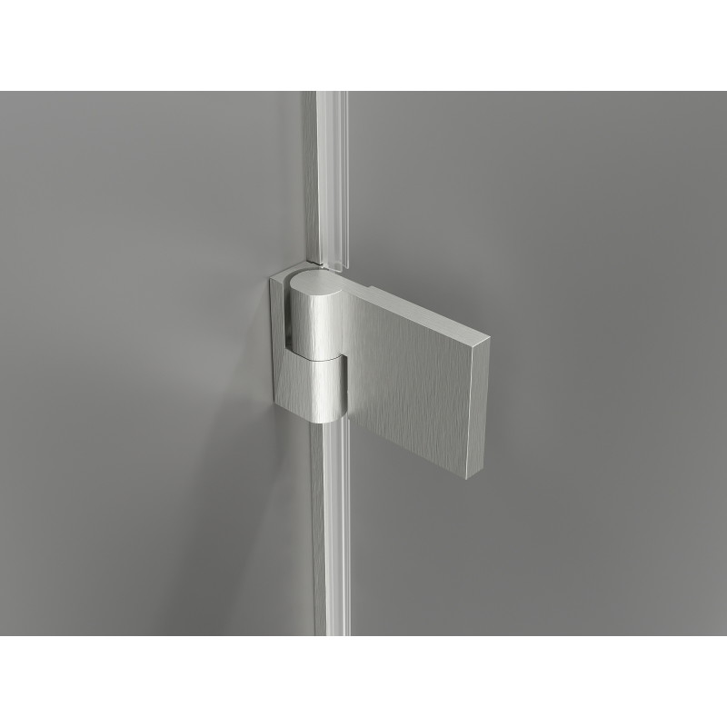 Mexen Lunar-B Duo kutna tuš kabina s preklopnim vratima 95 x 90 cm, prozirna, brušeni nikal - 832-095L-090P-97-00