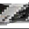 Mexen Kioto+ douchewand met plank Walk-in 110 x 200 cm, zwart frame, goud - 800-110-121-50-70