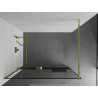 Mexen Kioto+ dušisein riiuliga Walk-in 140 x 200 cm, must raam, kuldne - 800-140-121-50-70