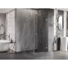 Mexen Lunar-B L cabine de douche pivotante droite 80 x 80 cm, transparent, chrome - 832L-080-080-01-00-P