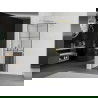 Mexen Kioto+ Duschwand mit Regal Walk-in 90 x 200 cm, schwarzes Gitter, gold - 800-090-121-50-77