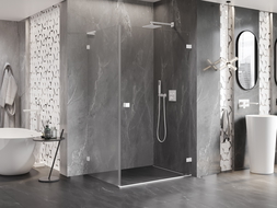 Mexen Lunar-B L Duschkabine klappbar rechts 85 x 80 cm, transparent, weiß - 832L-085-080-20-00-P