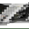 Mexen Kioto+ douchewand met plank Walk-in 120 x 200 cm, zwart rooster, goud - 800-120-121-50-77