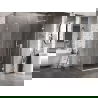 Mexen Lunar-B L Duschkabine schwenkbar rechts 100 x 90 cm, transparent, weiß - 832L-100-090-20-00-P