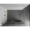 Mexen Kioto+ dušisein koos riiuliga Walk-in 140 x 200 cm, must ruudustik, kuldne - 800-140-121-50-77