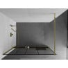 Mexen Kioto+ shower wall with Walk-in shelf 80 x 200 cm, black pattern, gold - 800-080-121-50-78