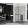 Mexen Kioto+ paroi de douche avec étagère Walk-in 120 x 200 cm, motif noir, or - 800-120-121-50-78