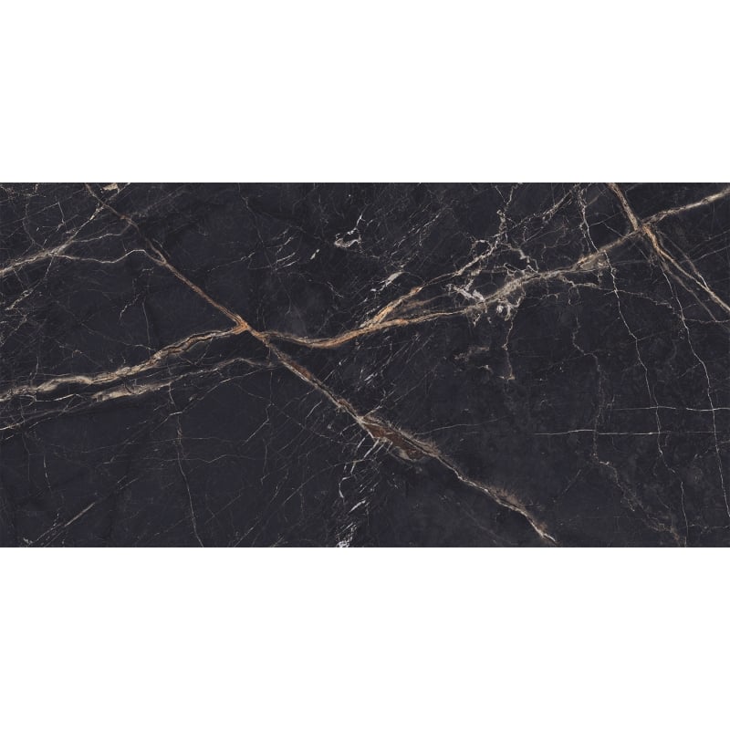 Mexen Eminet Black glasiertes Feinsteinzeug rek. G1, Boden- und Wandfliese 120 x 60 cm, Hochglanz - TL201-120-060-00