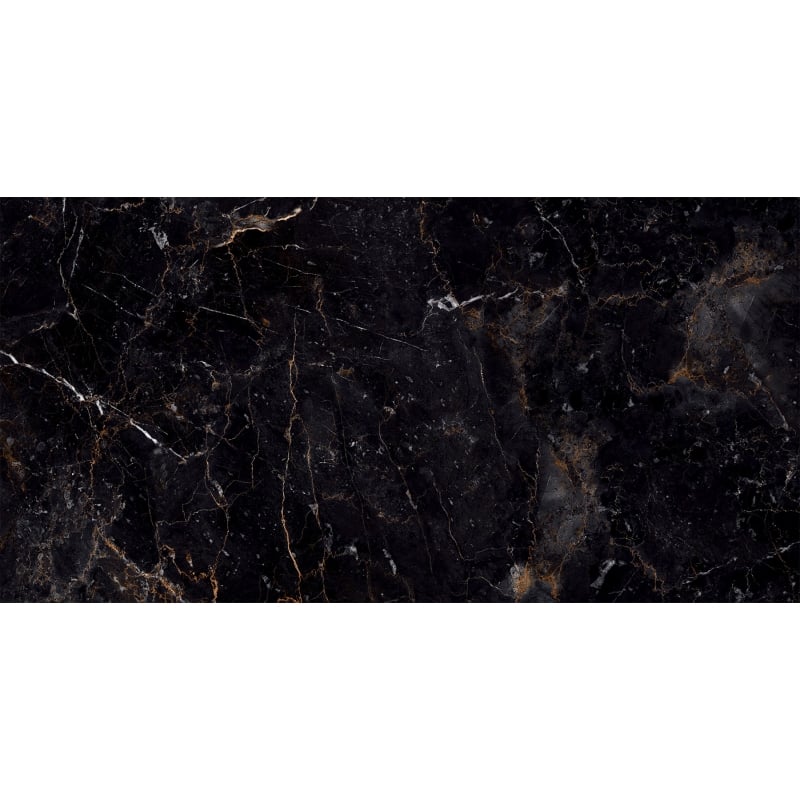 Mexen Champion Black glazed stoneware rectified G1, floor-wall tile 120 x 60 cm, high gloss - TL202-120-060-00