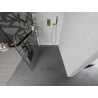 Mexen Kioto+ paroi de douche avec étagère Walk-in 90 x 200 cm, motif blanc, or - 800-090-121-50-85