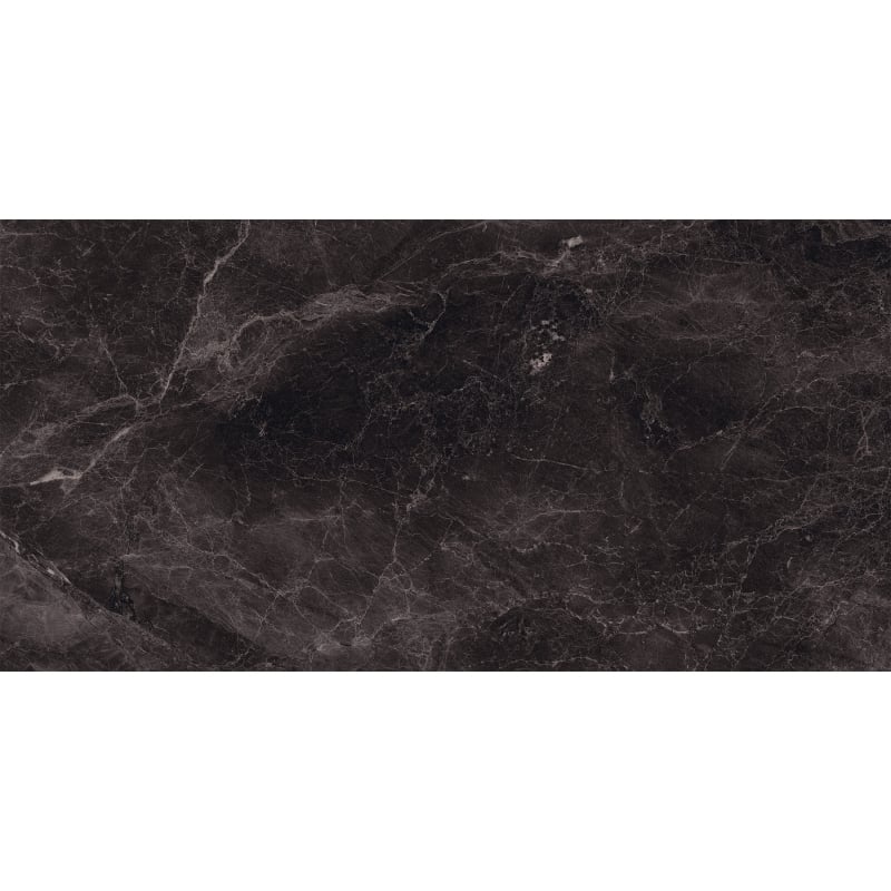 Mexen Merison Black Glazed Rectified Porcelain Tile G1, Floor-Wall Tile 120 x 60 cm, High Gloss - TL203-120-060-00