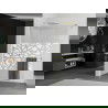 Mexen Kioto+ douchewand met plank Walk-in 120 x 200 cm, wit patroon, goud - 800-120-121-50-85