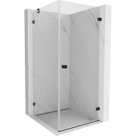 Mexen Lunar-B cabine de douche pivotante droite 90 x 90 cm, transparente, noire - 832-090-090-70-00-P