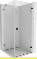 Mexen Lunar-B cabina doccia battente destra 90 x 90 cm, trasparente, nera - 832-090-090-70-00-P