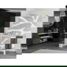 Mexen Kioto+ Duschwand mit Regal Walk-in 70 x 200 cm, weiße Welle, Gold - 800-070-121-50-97
