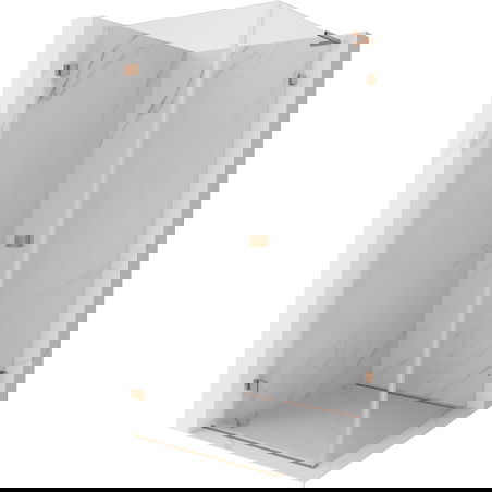 Mexen Lunar-B L Duschkabine Schwingtür links 80 x 80 cm, transparent, gebürstetes Kupfer - 832L-080-080-65-00-L