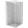 Mexen Lunar-B L dušinurk vasakpoolne 80 x 80 cm, läbipaistev, harjatud vask - 832L-080-080-65-00-L