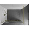Mexen Kioto+ paroi de douche avec étagère Walk-in 90 x 200 cm, vague blanche, dorée - 800-090-121-50-97