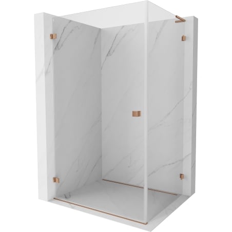 Mexen Lunar-B L left-hand shower cabin 85 x 80 cm, transparent, brushed copper - 832L-085-080-65-00-L