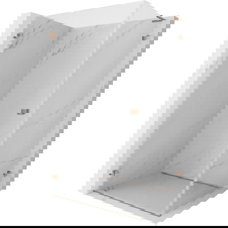 Mexen Lunar-B L καμπίνα ντους ανοιγόμενη αριστερά 95 x 80 cm, διαφανής, χαλκός