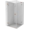Mexen Lunar-B L cabine de douche pivotante gauche 90 x 90 cm, transparent, cuivre brossé - 832L-090-090-65-00-L