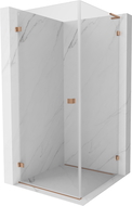 Mexen Lunar-B L Inloopdouche links 90 x 90 cm, transparant, geborsteld koper - 832L-090-090-65-00-L