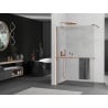 Mexen Kioto+ paroi de douche avec étagère Walk-in 80 x 200 cm, transparent, or rose - 800-080-121-60-00