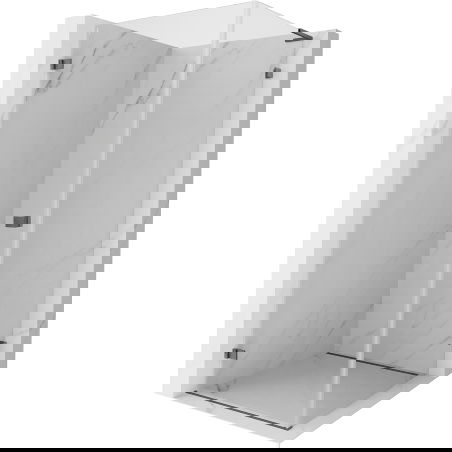 Mexen Lunar-B L Duschkabine schwenkbar links 80 x 80 cm, transparent, gun gray gebürstet - 832L-080-080-66-00-L