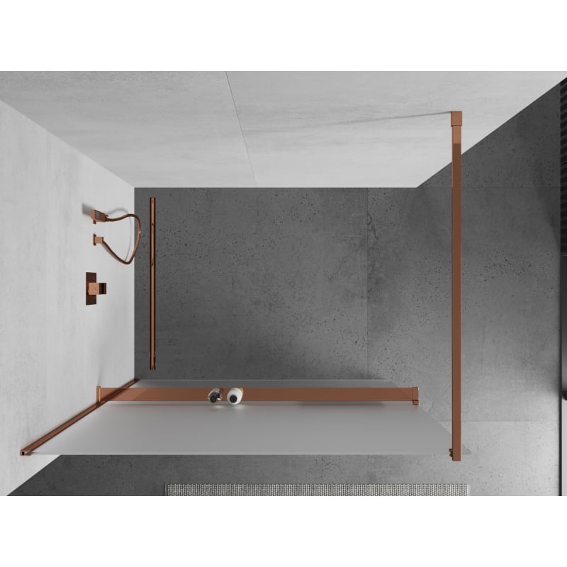 Mexen Kioto+ dušisein riiuliga Walk-in 70 x 200 cm, härmatis, roosa kuld - 800-070-121-60-30