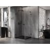 Mexen Lunar-B L cabine de douche pivotante gauche 80 x 80 cm, transparent, noir - 832L-080-080-70-00-L