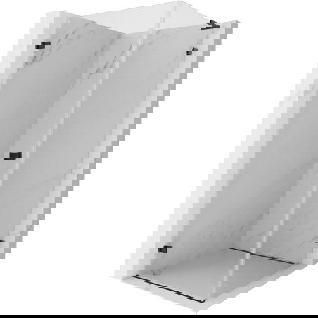 Mexen Lunar-B L dušas kabīne ar šūpojamām durvīm, kreisajā pusē 90 x 90 cm, caurspīdīga, melna - 832L-090-090-70-00-L