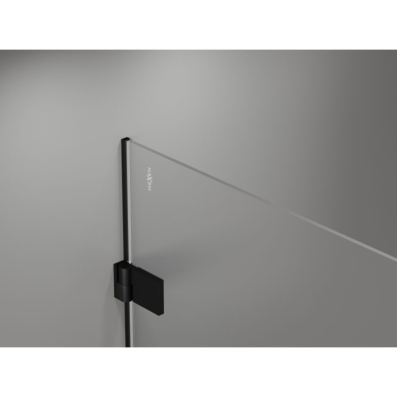 Mexen Lunar-B L cabina doccia a battente sinistra 100 x 90 cm, trasparente, nero - 832L-100-090-70-00-L