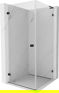 Mexen Lunar-B L Duschkabine schwenkbar links 100 x 100 cm, transparent, schwarz - 832L-100-100-70-00-L