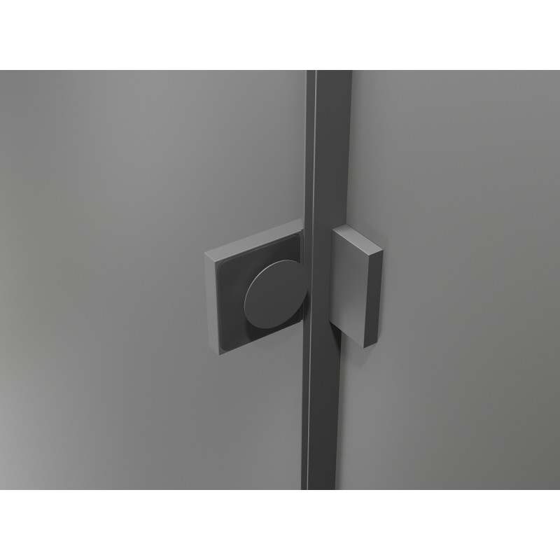 Mexen Lunar-B L tuš kabina vrtljiva leva 90 x 80 cm, prozorna, gun metal - 832L-090-080-95-00-L